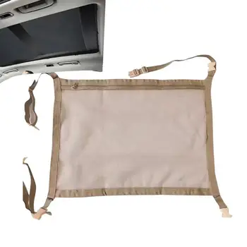 Грузовой сетчатый карман на потолке автомобиля, двухслойная сетчатая сумка для хранения с застежкой-молнией, модернизированная сумка для хранения кемпинга на крыше внедорожника 90 *65 см