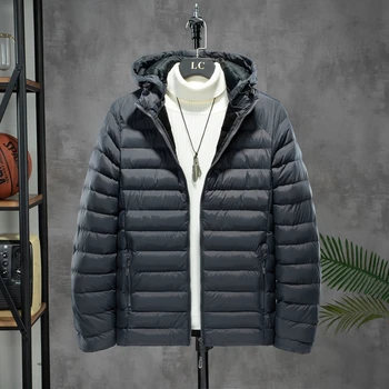 Мужская зимняя повседневная пуховая куртка с подкладкой, мужская ветрозащитная хлопковая толстая теплая верхняя одежда, куртки-парки, мужская верхняя одежда, пальто с воротником-стойкой 0