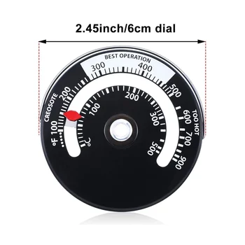 Магнитный термометр для плиты, измеритель температуры духовки для дровяной газовой плиты, избегайте повреждения вентилятора плиты при перегреве 5